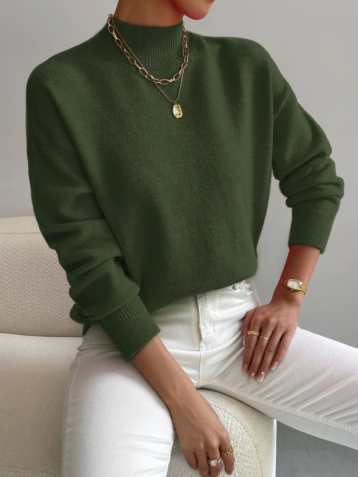 Ullara | Soft Mock Neck Knit Sweater