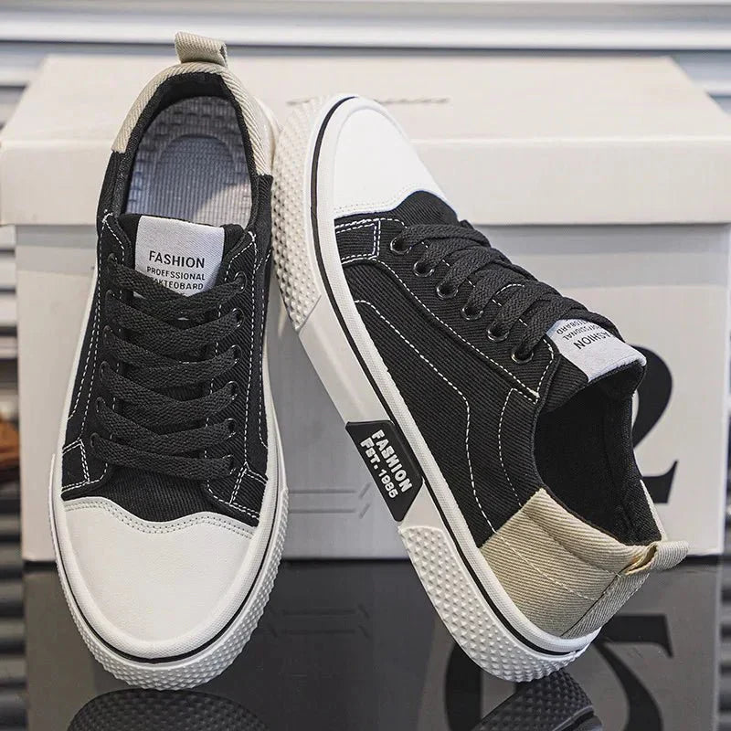 Corvexis | Contrast Panel Casual Canvas Sneakers
