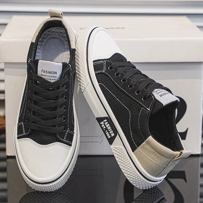 Corvexis | Contrast Panel Casual Canvas Sneakers