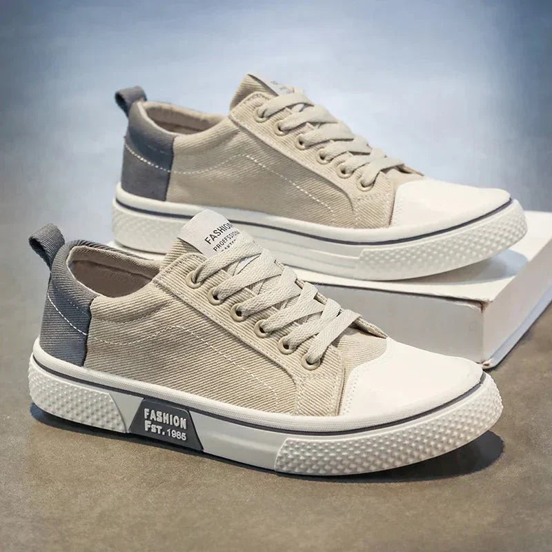 Corvexis | Contrast Panel Casual Canvas Sneakers