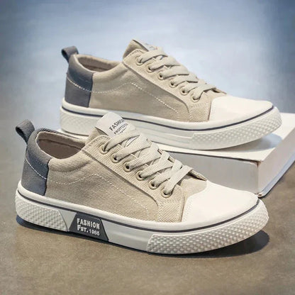 Corvexis | Contrast Panel Casual Canvas Sneakers