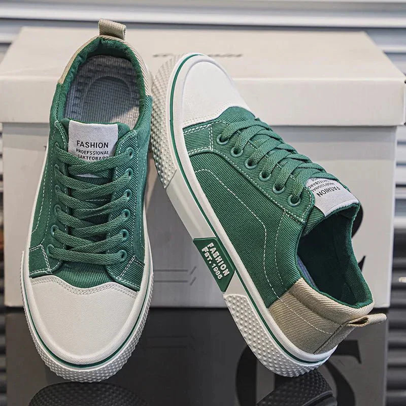 Corvexis | Contrast Panel Casual Canvas Sneakers