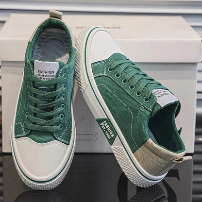 Corvexis | Contrast Panel Casual Canvas Sneakers