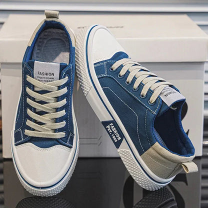 Corvexis | Contrast Panel Casual Canvas Sneakers