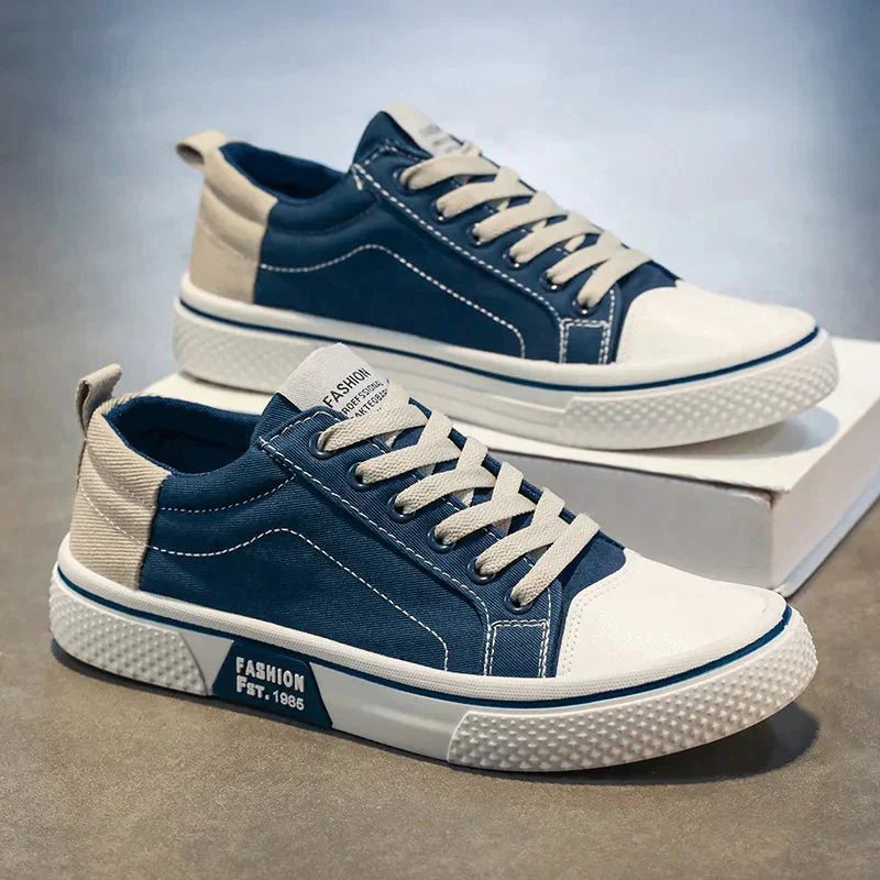 Corvexis | Contrast Panel Casual Canvas Sneakers
