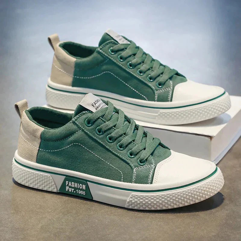 Corvexis | Contrast Panel Casual Canvas Sneakers