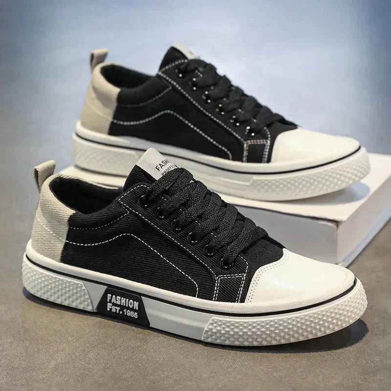 Corvexis | Contrast Panel Casual Canvas Sneakers