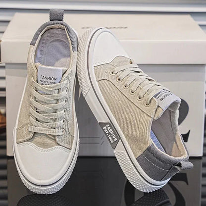 Corvexis | Contrast Panel Casual Canvas Sneakers