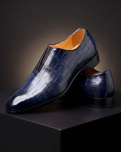 Raffin | Elegant Croc Texture Slip On Shoes