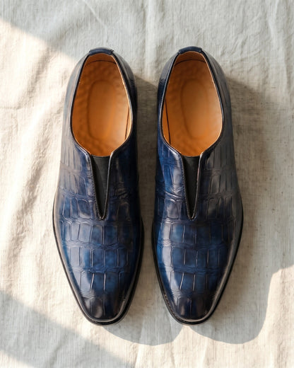 Raffin | Elegant Croc Texture Slip On Shoes