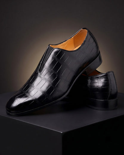 Raffin | Elegant Croc Texture Slip On Shoes