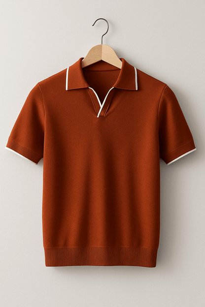 Tavion | Contrast Trim Polo Knit Shirt