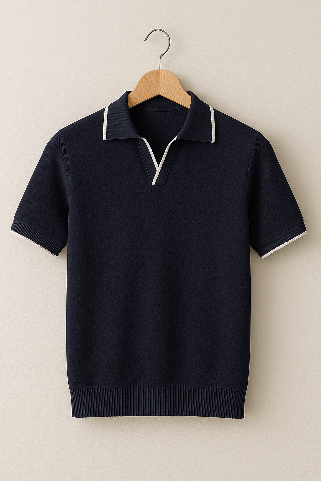 Tavion | Contrast Trim Polo Knit Shirt