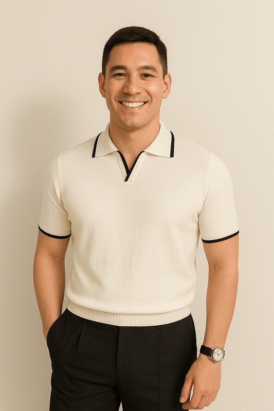 Tavion | Contrast Trim Polo Knit Shirt