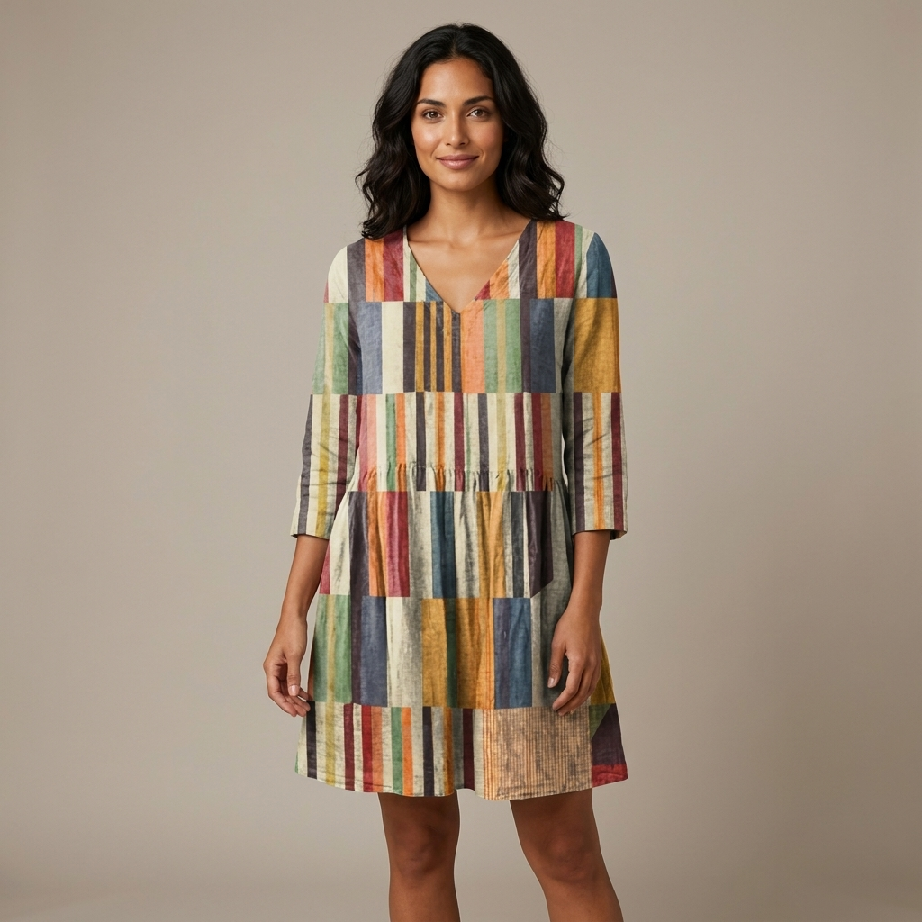 Cassiora | Artisan Stripe Midi Dress