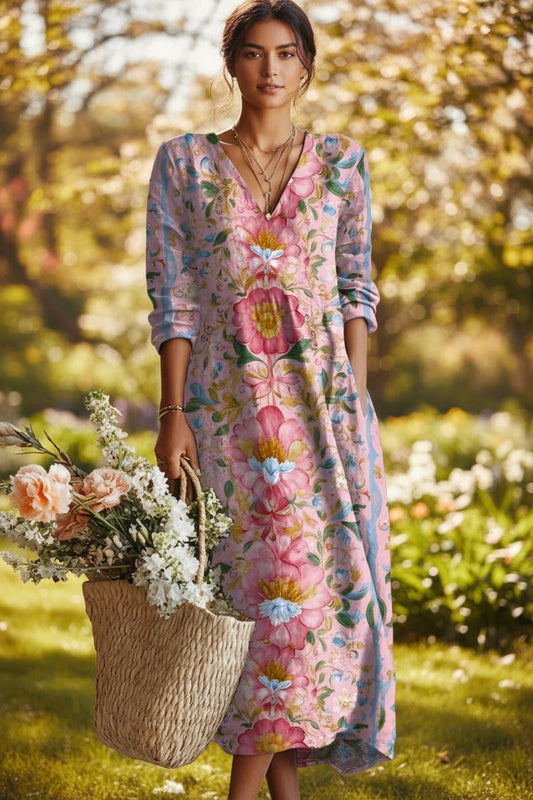 Rosavelle | Bohemian Flower Midi Dress