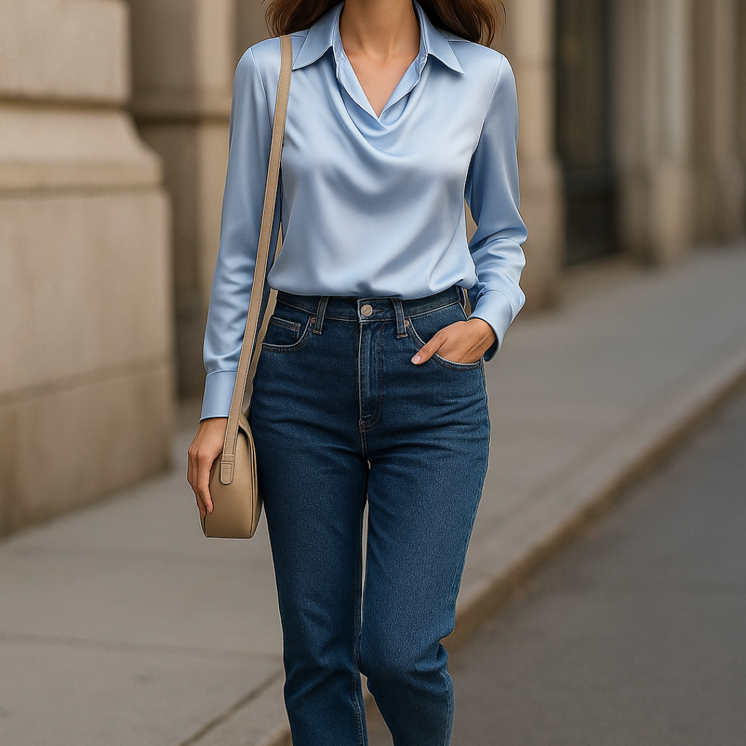 Sorenna | Elegant Collared Silk Blouse