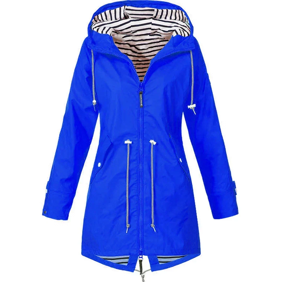 Delphine | Casual Striped Lined Raincoat