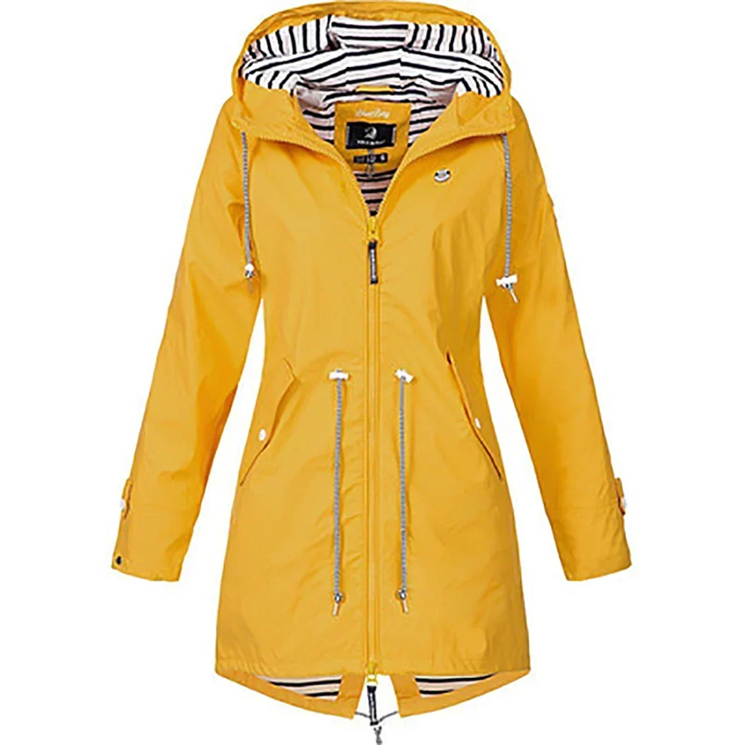 Delphine | Casual Striped Lined Raincoat