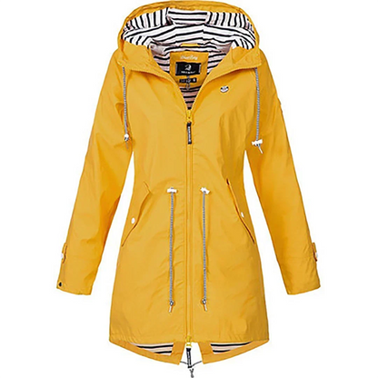 Delphine | Casual Striped Lined Raincoat