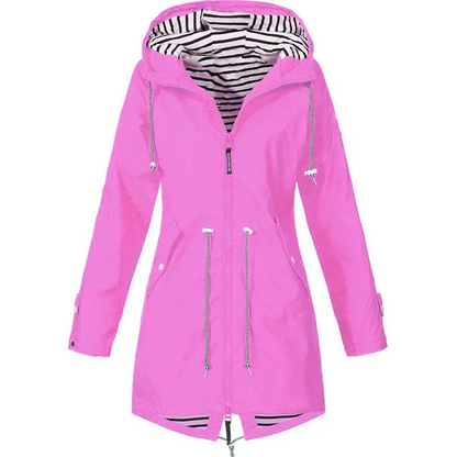 Delphine | Casual Striped Lined Raincoat