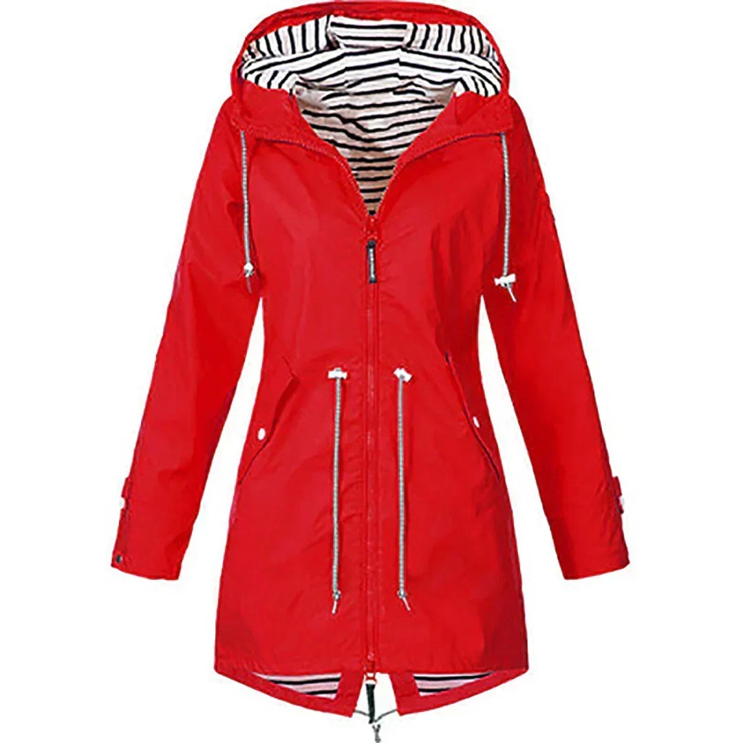 Delphine | Casual Striped Lined Raincoat
