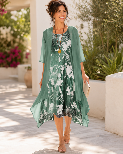 Damaris | Sheer Cardigan Style Floral Dress