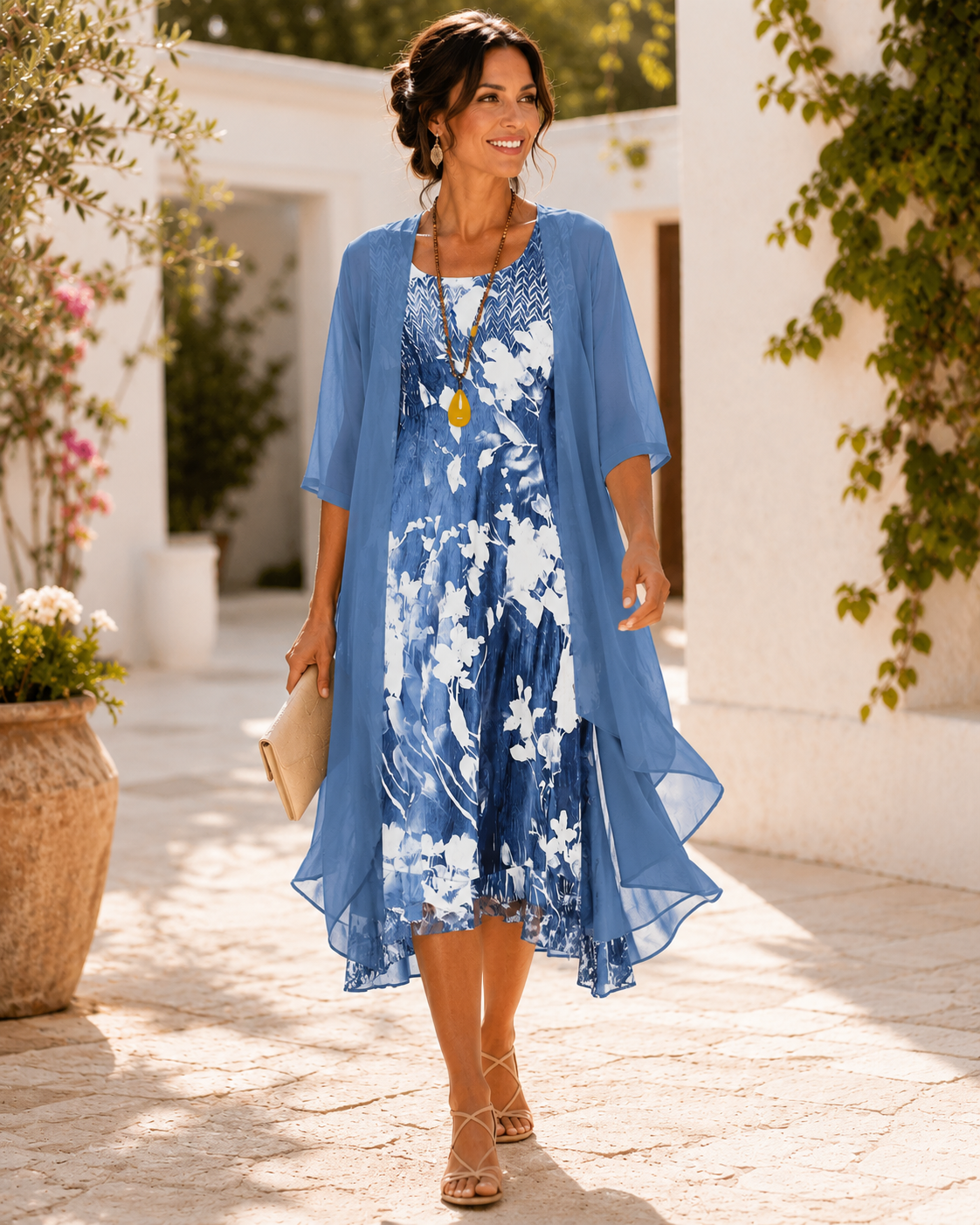 Damaris | Sheer Cardigan Style Floral Dress