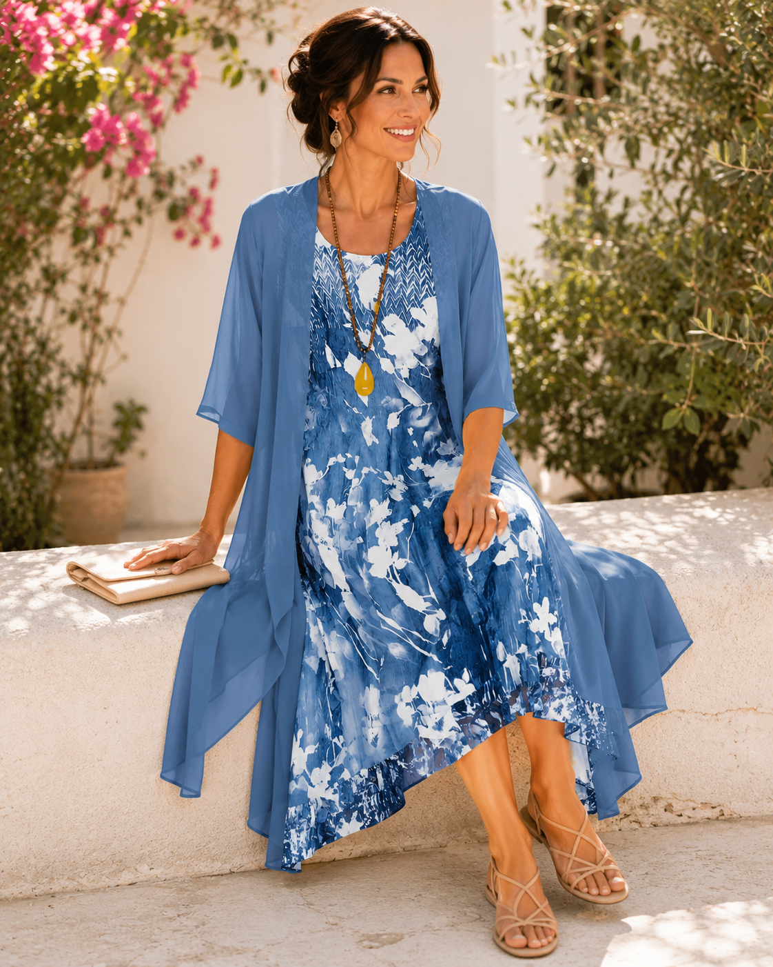 Damaris | Sheer Cardigan Style Floral Dress