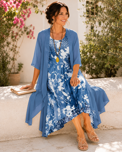 Damaris | Sheer Cardigan Style Floral Dress