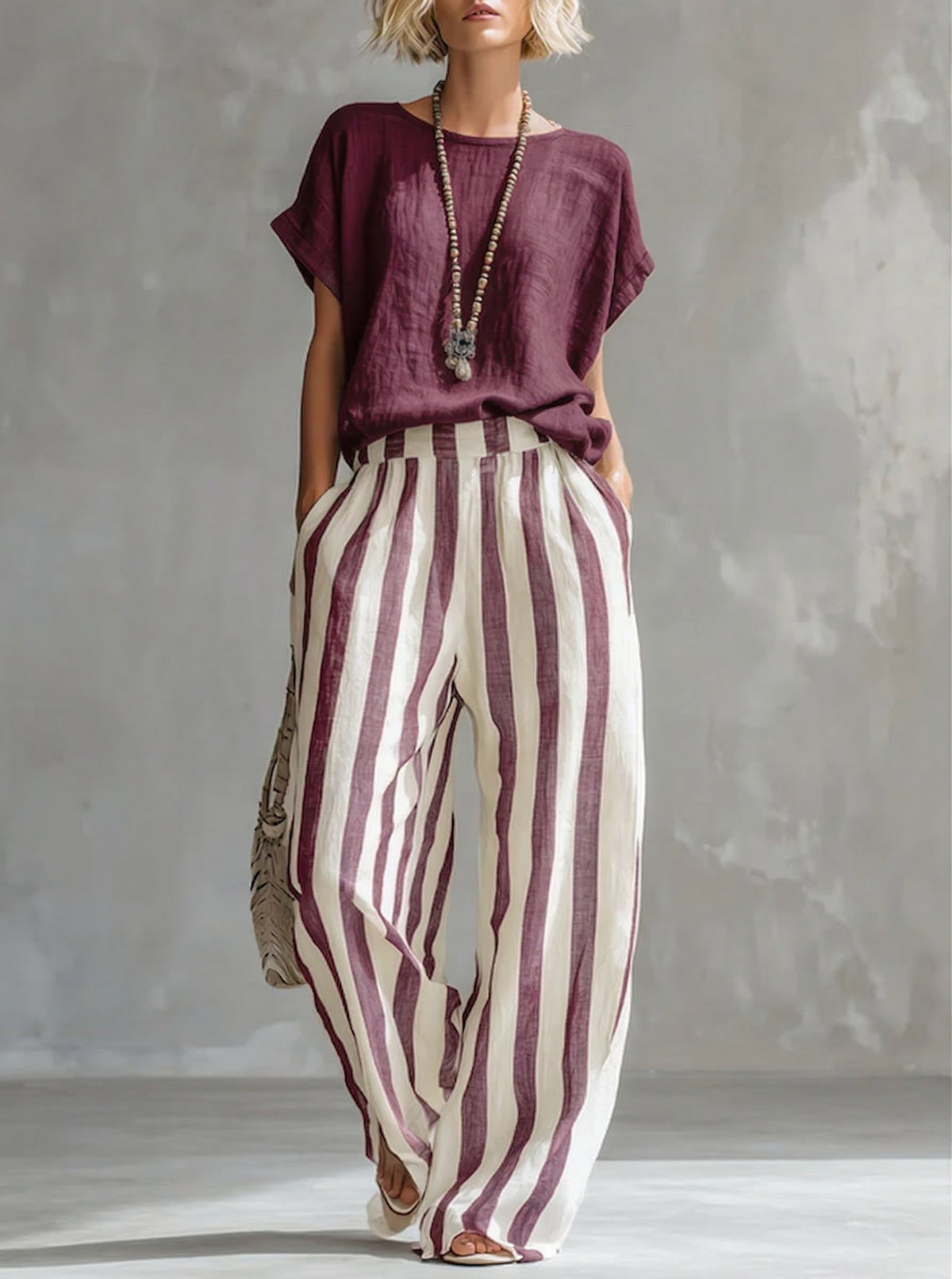 Brisella | Coastal Stripe Two Piece Set