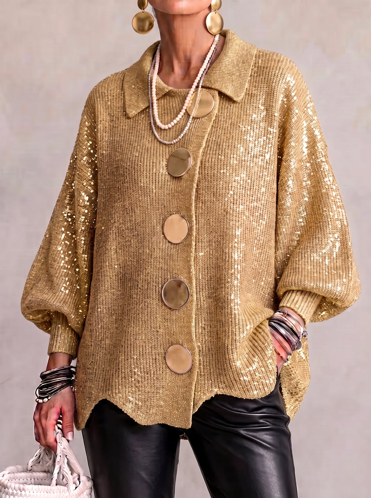 Cecily | Relaxed Button Front Knit Cardigan