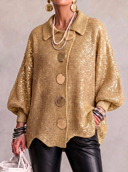 Cecily | Relaxed Button Front Knit Cardigan