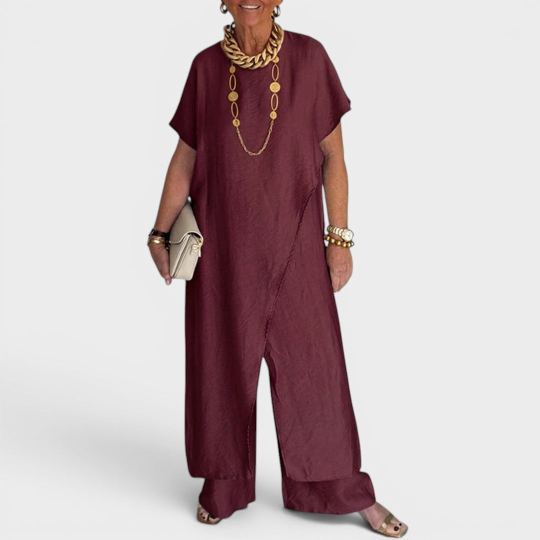 Corvessa | Relaxed Top and Wide Leg Trouser Set