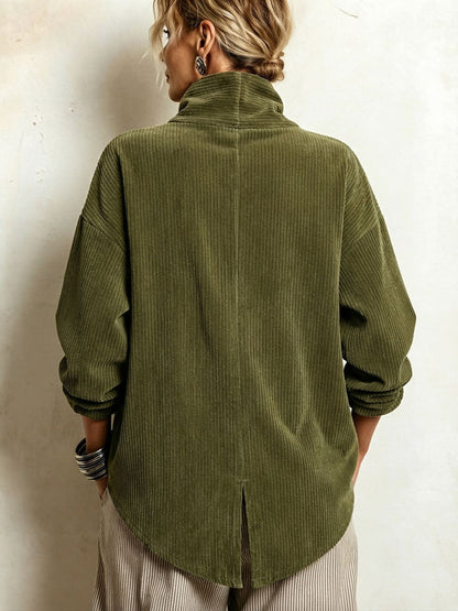 Greerly | Relaxed High Collar Corduroy Jacket