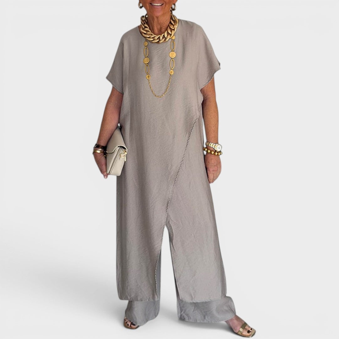Corvessa | Relaxed Top and Wide Leg Trouser Set