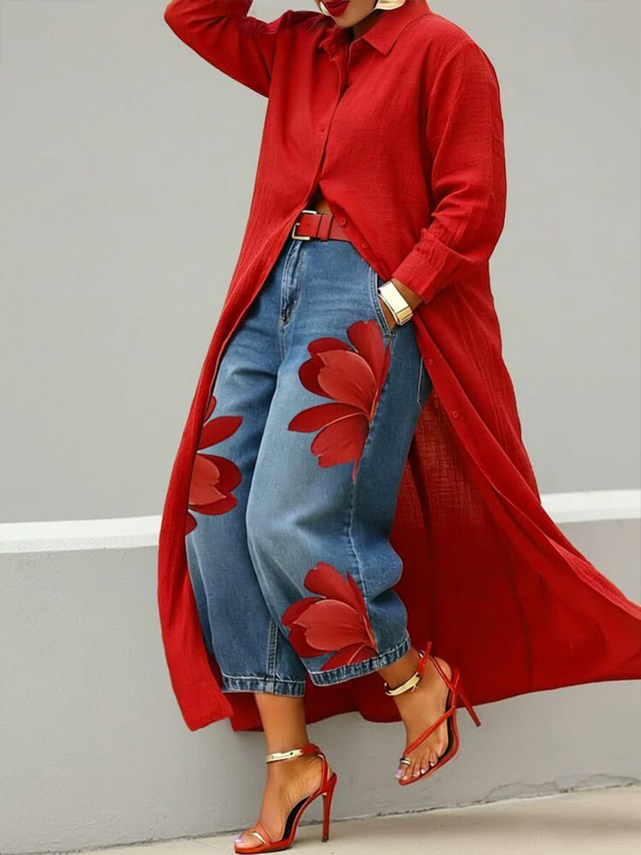 Solmirelle | Floral Denim Co Ord Set