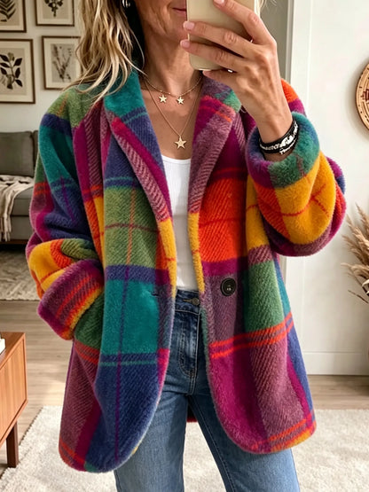 Dulcibella | Vibrant Plaid Pocket Jacket