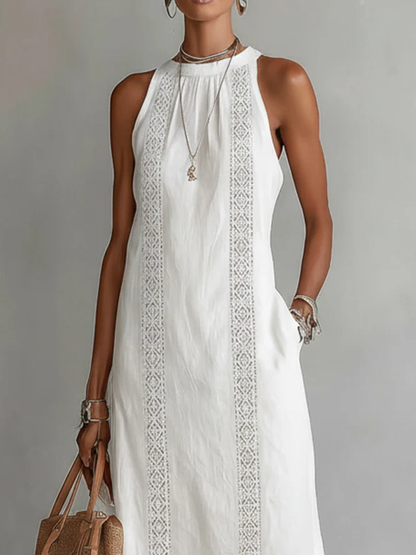 Maylinn | Relaxed Sleeveless Linen Midi Dress