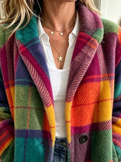 Dulcibella | Vibrant Plaid Pocket Jacket