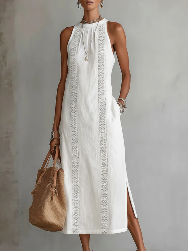 Maylinn | Relaxed Sleeveless Linen Midi Dress