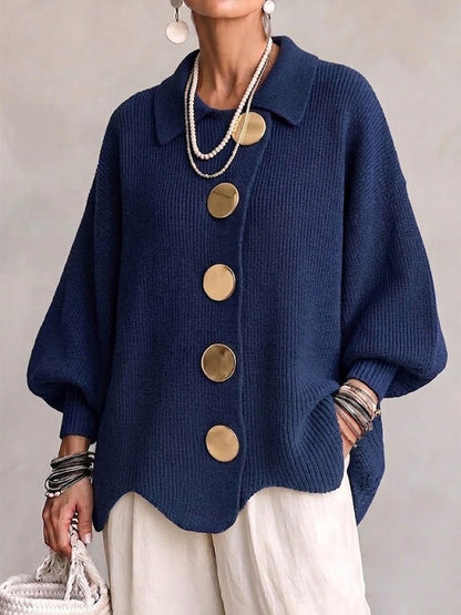 Aerwyna | Oversized Statement Button Knit Cardigan
