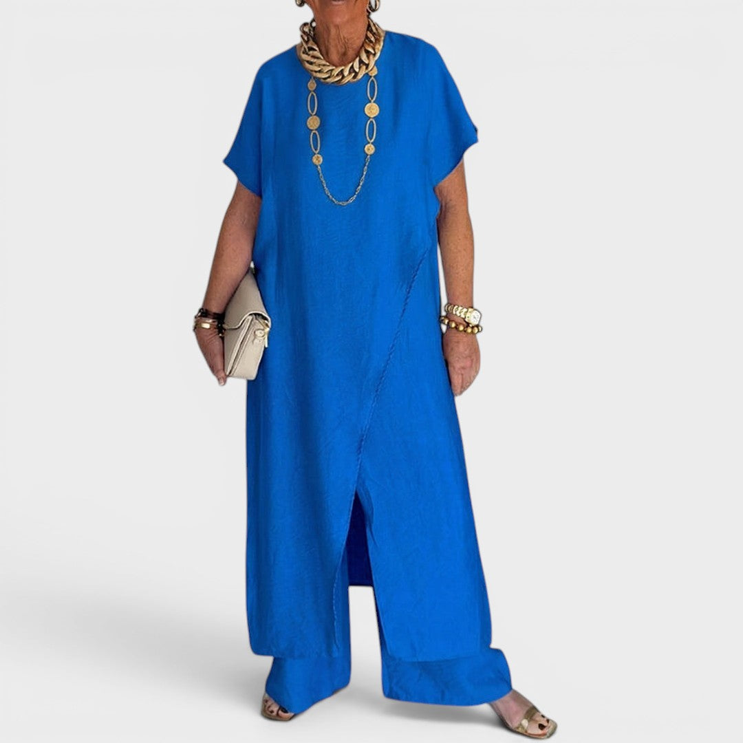 Corvessa | Relaxed Top and Wide Leg Trouser Set