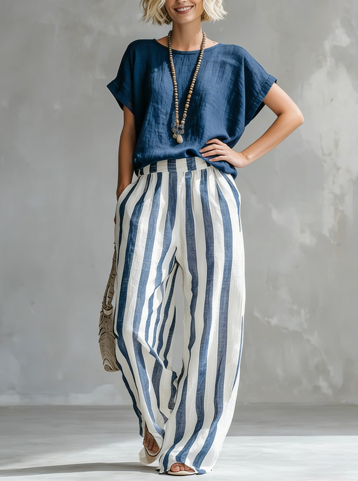 Brisella | Coastal Stripe Two Piece Set
