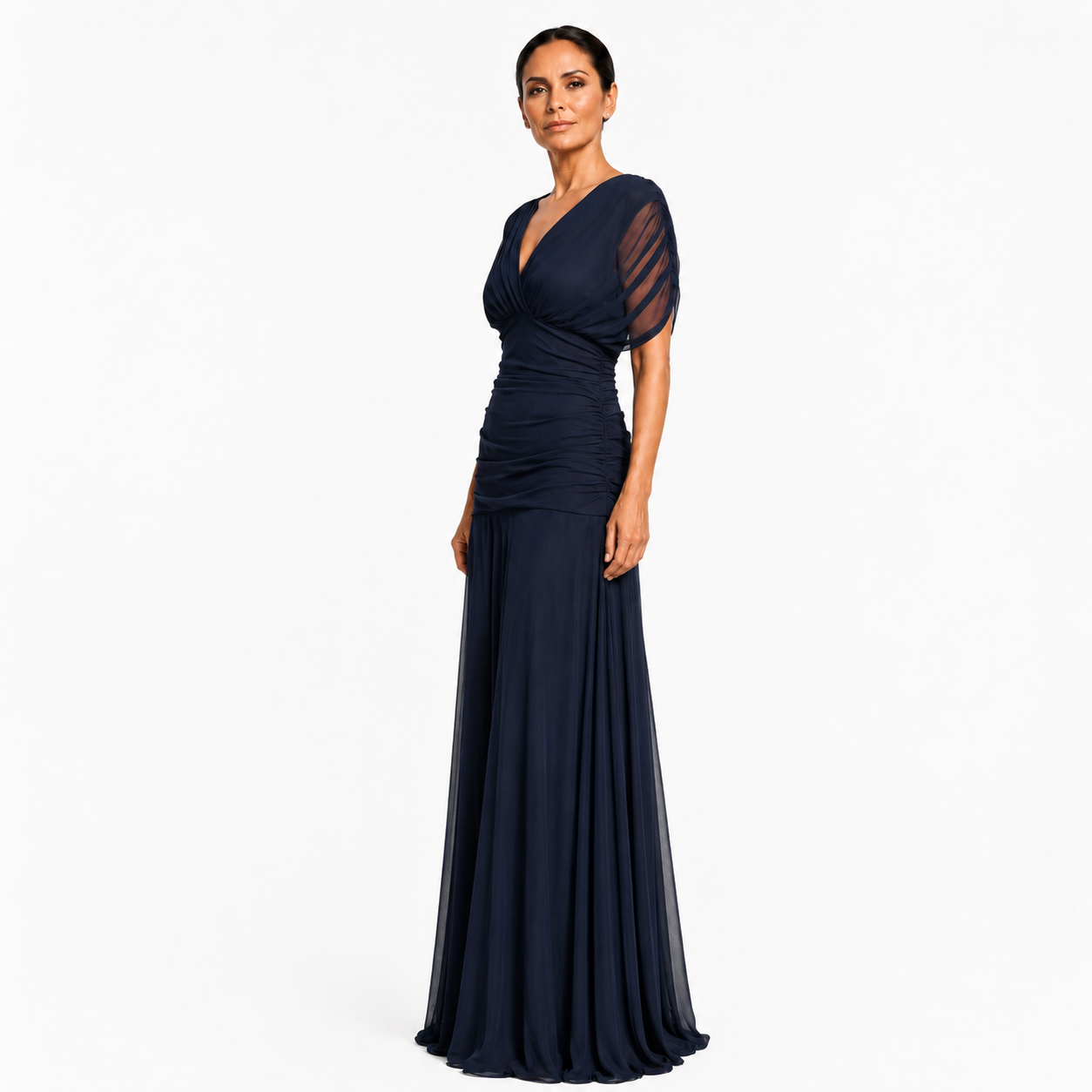 Lioraine | Flowing Ruched Evening Dress