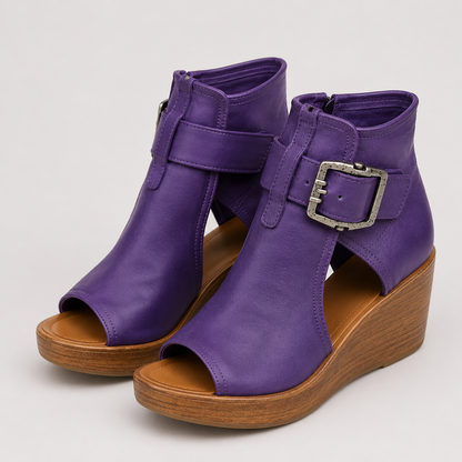 Drusilla | Open Toe Ankle Strap Wedges