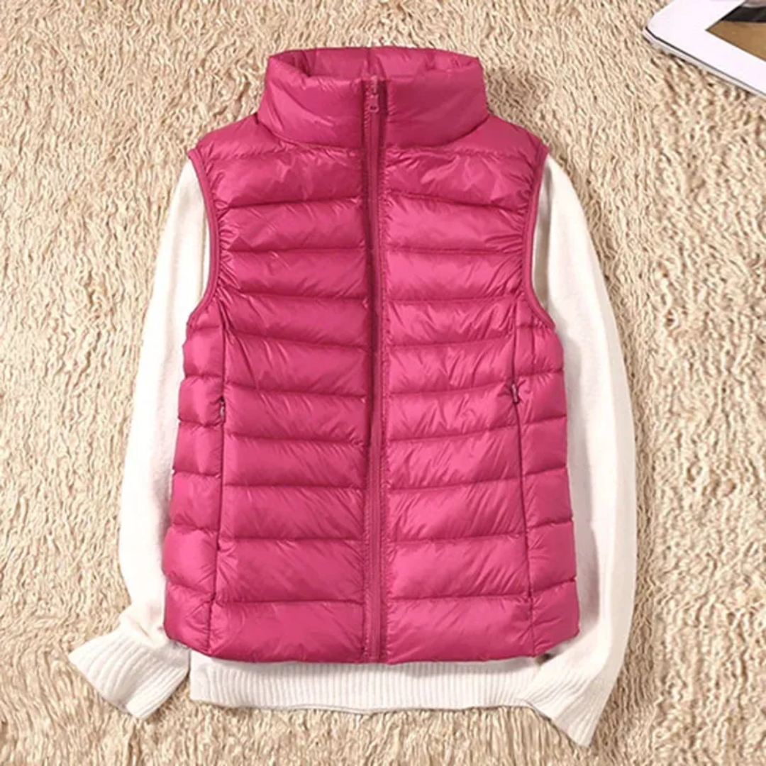 Farrah | Classic Padded Stand Collar Vest