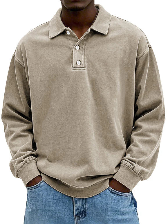 Marden | Relaxed Long Sleeve Polo Shirt