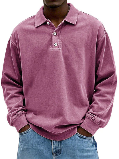 Marden | Relaxed Long Sleeve Polo Shirt