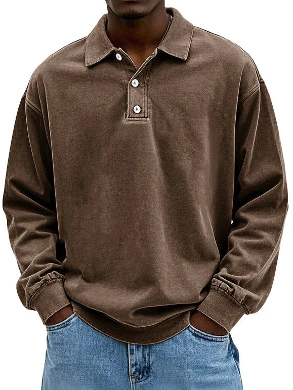Marden | Relaxed Long Sleeve Polo Shirt